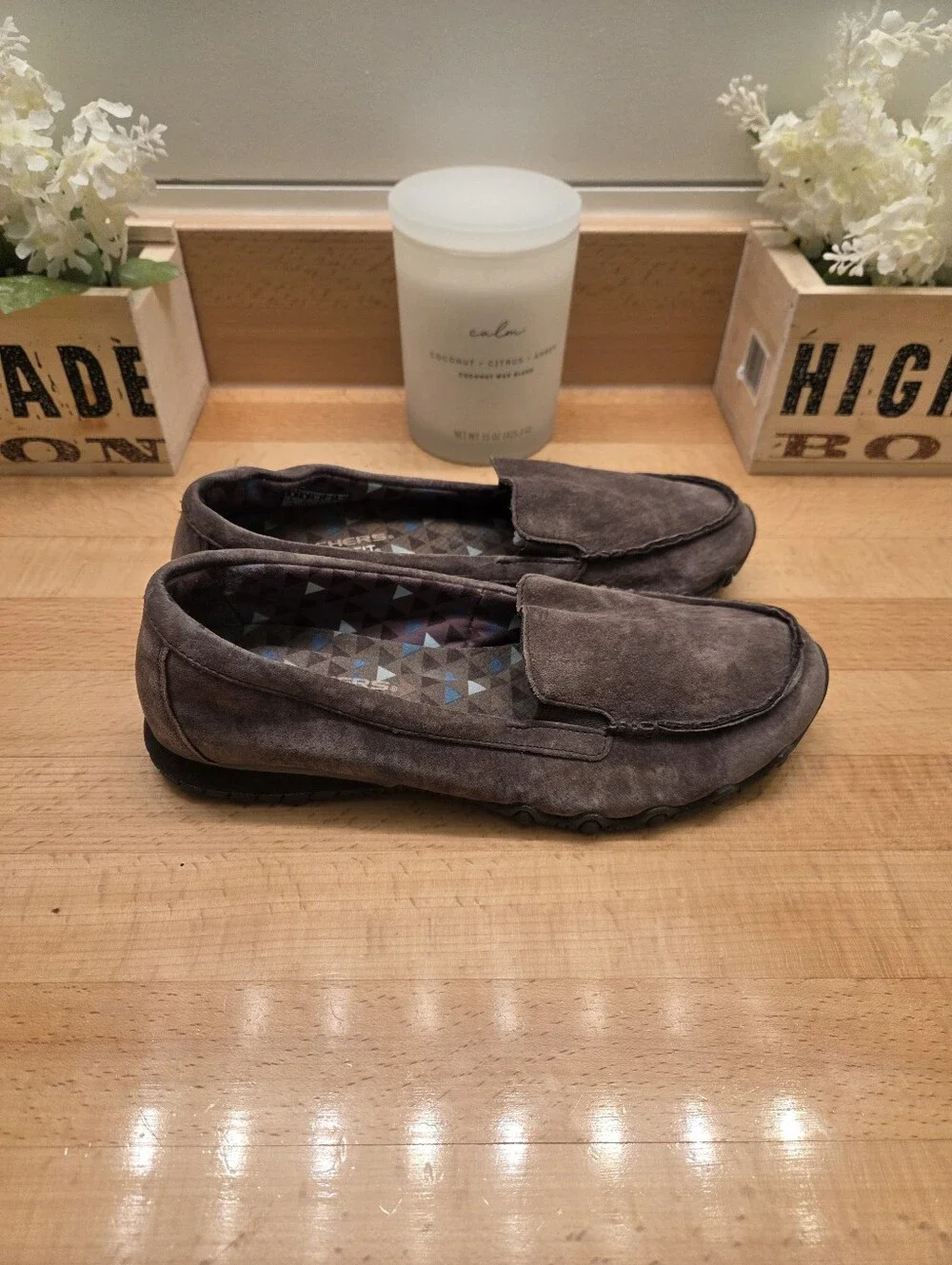 Skechers Women's Bikers-Roamer Slip-on Loafers Brown Suede Size 9